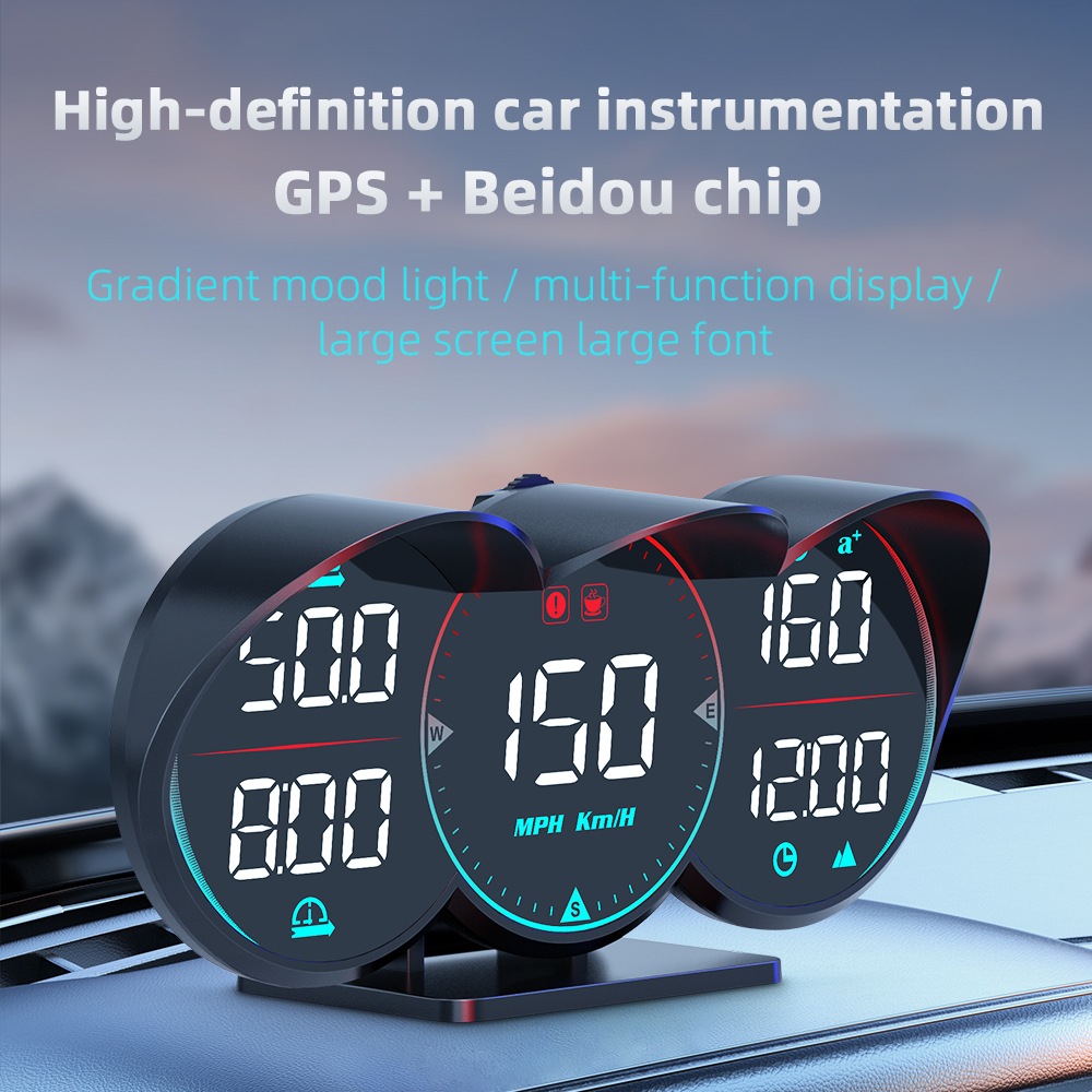 Auto Universal HUD GPS Gauge Car Gauge Speedometer With Over Speed Alarm Compass Clock Driving Suit for car aftter 2008 G17