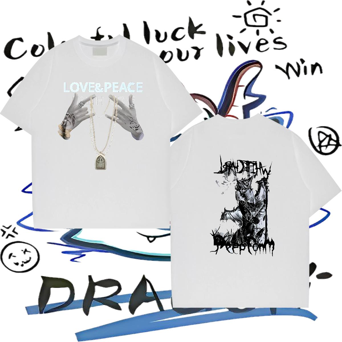 New Man T Shirts Floral Print Mens Tshirts High Street Hip Hop Short sleeve Cotton Soft Comfortable Wear