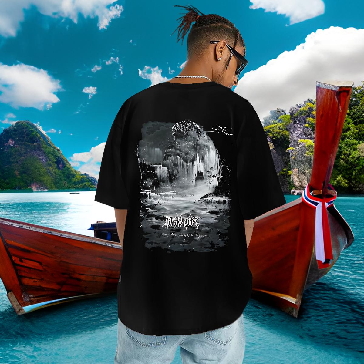 Fashion Designer T-Shirts DIY Printed Men Clothes T-Shirt Hip Hop Street Cotton O Neck Short Sleeves Cool Design Wear