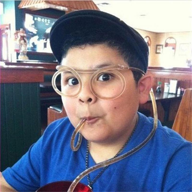 1/3/6pc Silly Straw Glasses Reusable Novelty Eyeglass Drinking Straw For Kids Party Annual Meeting Accessories Fun Loop Straws