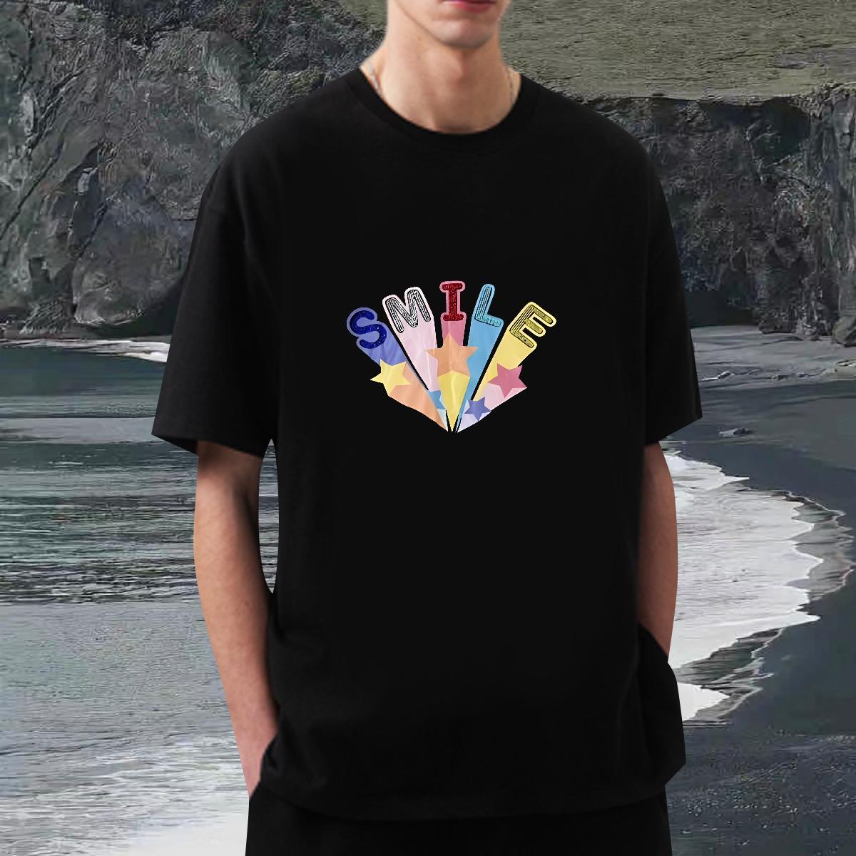 Classic Casual Man T Shirts Graphic Men Clothes T-Shirt Hip Hop Street Breathable Crew Neck Cotton Comfortable Tees