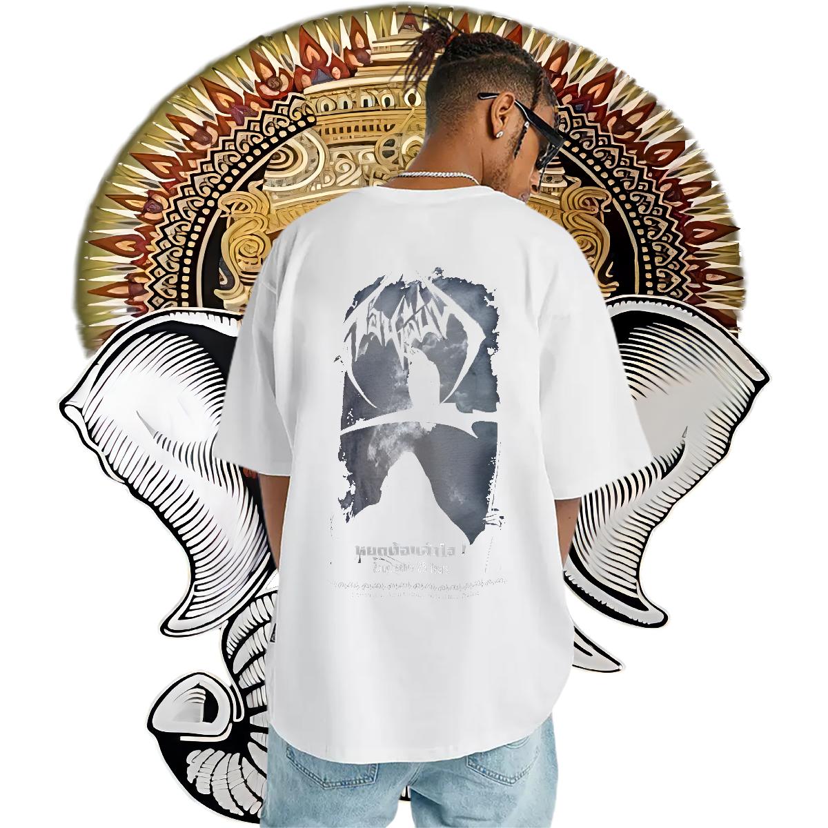 2024 Summer T Shirts Men Black Oversized Tshirts Outdoor 180g Cotton 5A Wear