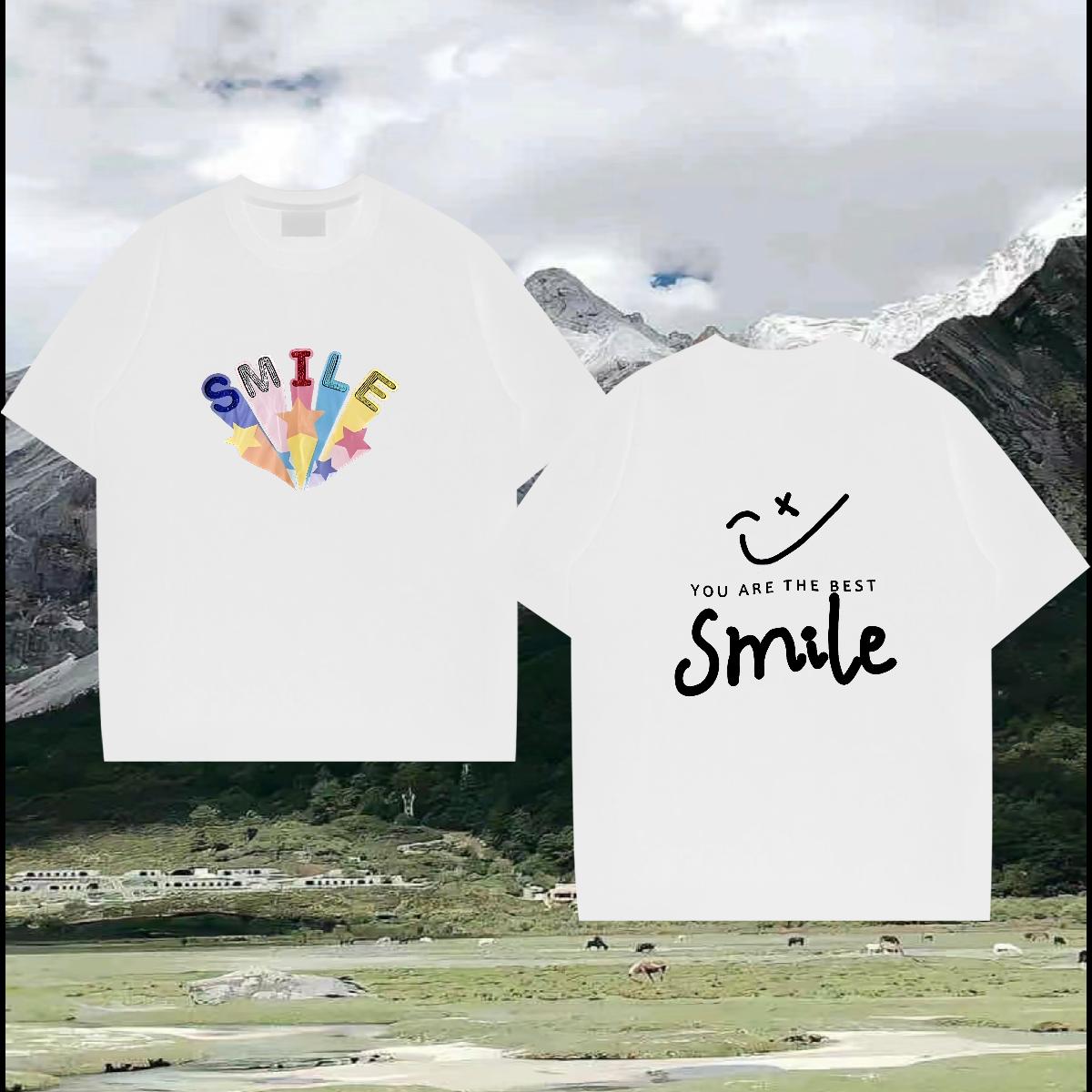 2024 Summer Men T Shirts Custom Print Oversized Couples T Shirts Outdoor 180g Cotton Loose Fit Tshirts