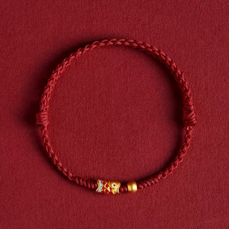Hand Woven Knot Koi Fish Bracelet Bangles For Lovers' Red Black Rope Lucky Bracelets Best Friend DIY Jewelry Gift Size Adjust