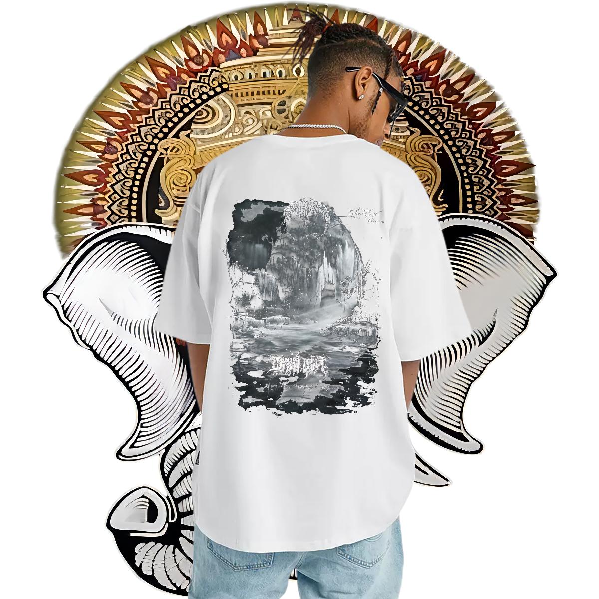 New T-Shirts for Men Plus Size Cartoon Tshirts Home Outdoor Cotton Breathable 5A Wear