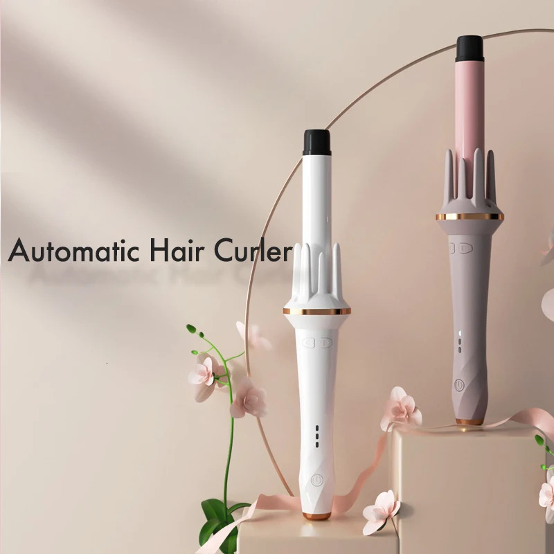 Portable Automatic Rotating Curler Rechargeable Rotating Ceramic Barrel Curling Ceramic Hair Curler 240530