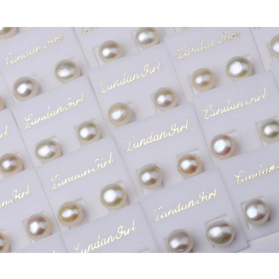 Wholesale lots 50 pairs Mix Bulk Natural Freshwater pearl Earrings For Women Fashion Stud Earring Jewelry Gift 240530