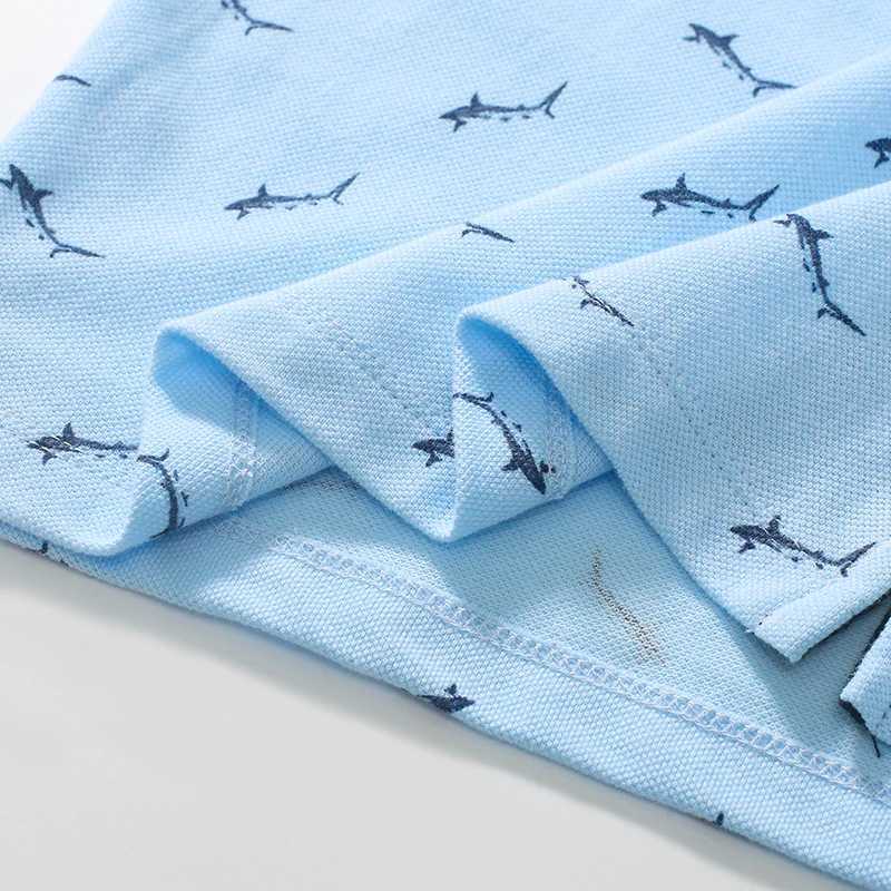Polos Polos Litt Maven 2024 childrens clothing T-shirt summer cartoon shark polo shirt baby boy casual childrens clothing cotton WX5.29