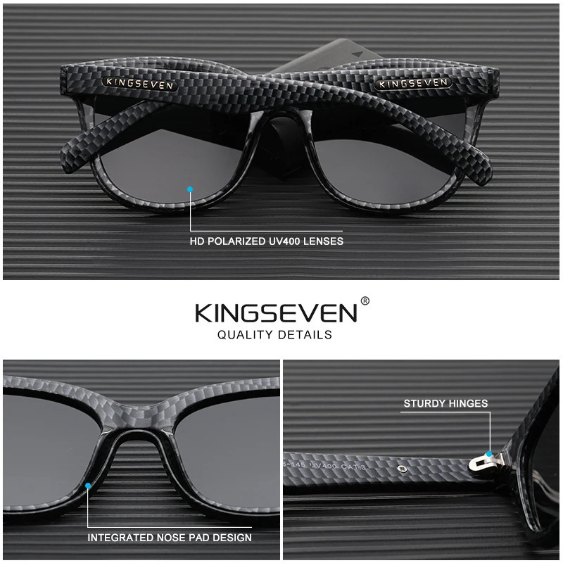 KINGSEVEN Full Frame Sunglasses Men's Outdoor Polarized UV400 Eye Glasses Fashion HD Mirror Lens TR90 Women Driving Eyewear 240528