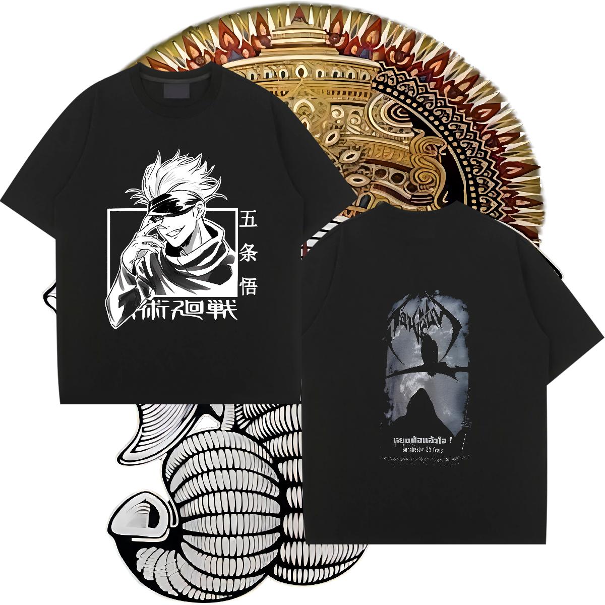 2024 Summer T Shirts Men Black Oversized Tshirts Outdoor 180g Cotton 5A Wear