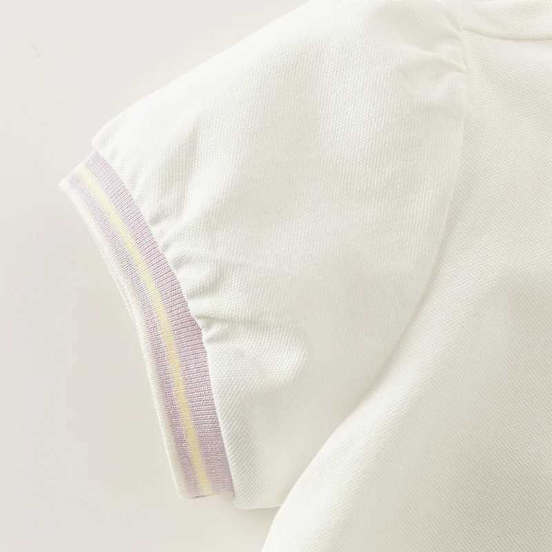 Polos Polos Dave Bella Childrens and Girls Summer Polo Shirt Short Seven Cotton Breathable T-shirt Casual Baby Boys Sweatshirt DB2240424 WX5.29