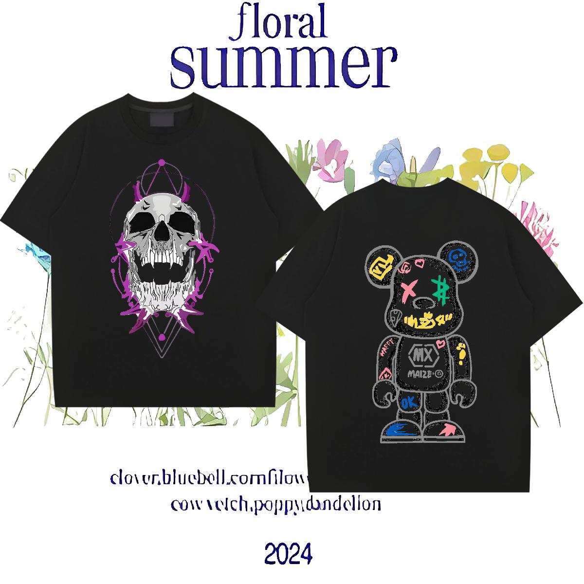 2024 Designer T-Shirts for Men DIY Logo Men Clothes T-Shirt High Street Hip Hop Round Neck Short Sleeve 5A Tops