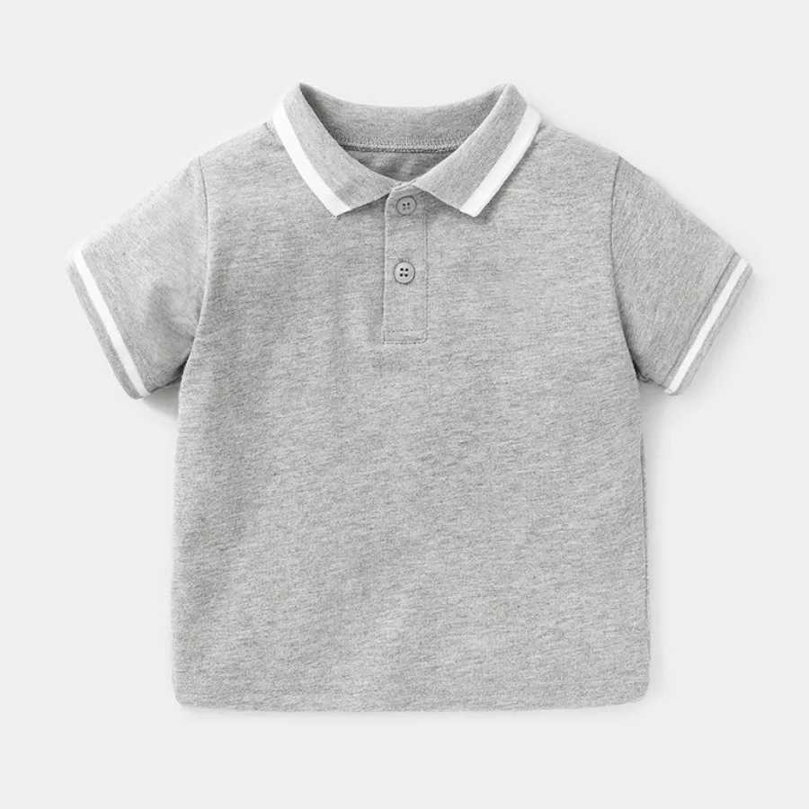 Polos Polos Boys polo shirt short seven piece childrens shirt boys collar top T-shirt fashionable stripes toddler and baby shirt childrens clothing WX