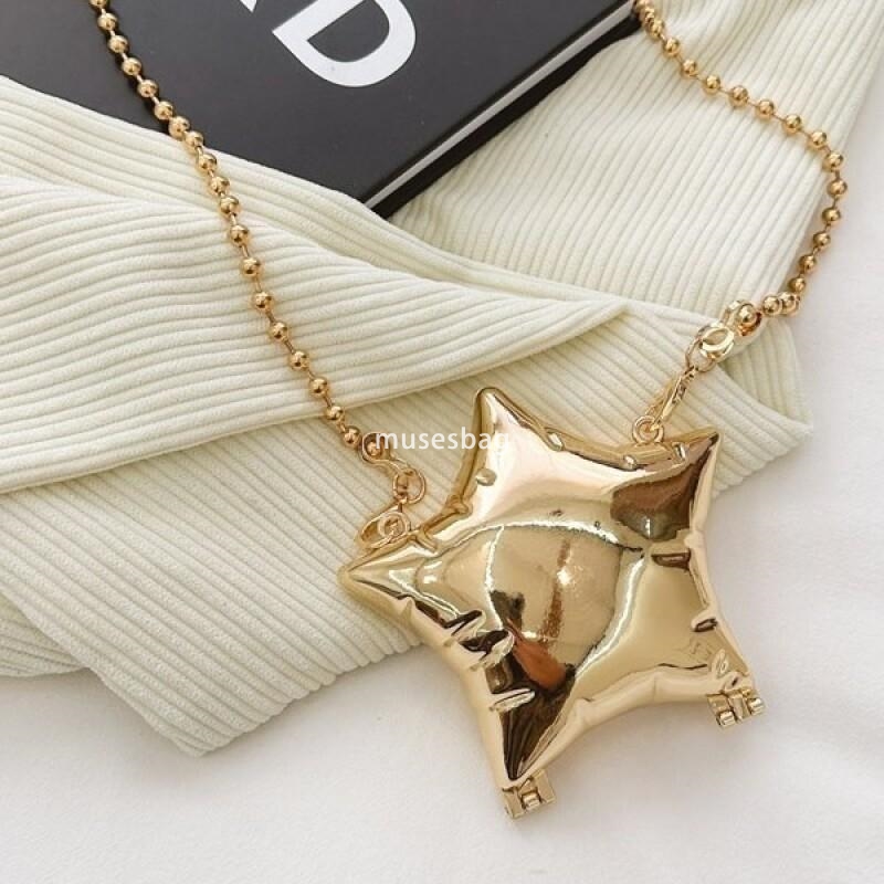 New zinc alloy shiny metal pentagram box mini change key lipstick banquet crossbody bag mini small bag portable exquisite bag