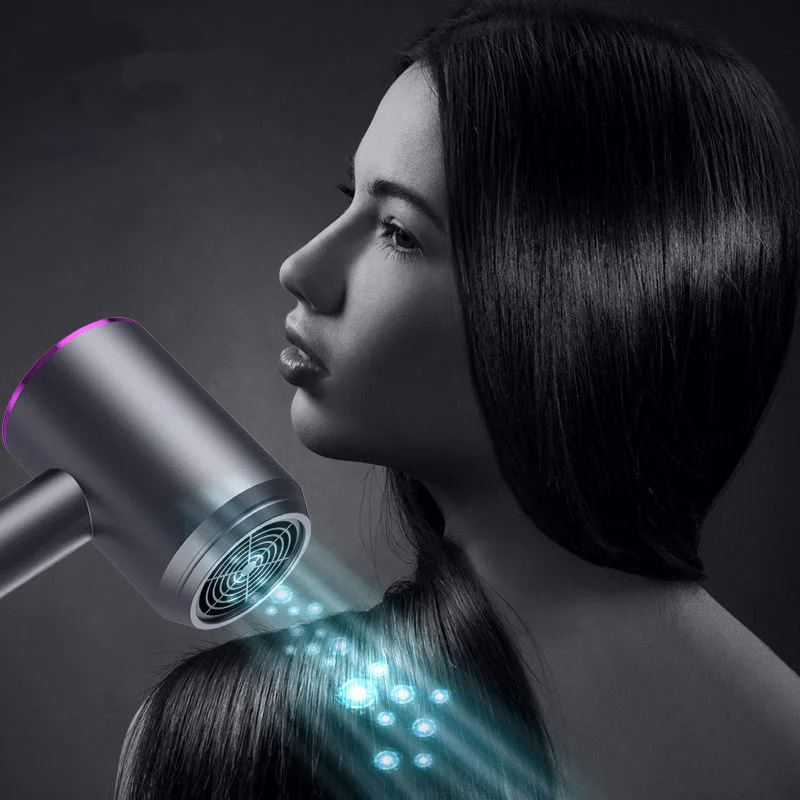 Colorful 3 Speed And Cold Hair Dryer Portable Electric Negative Ion Professional Hammer Hair Dryer For Salon Home el 240530