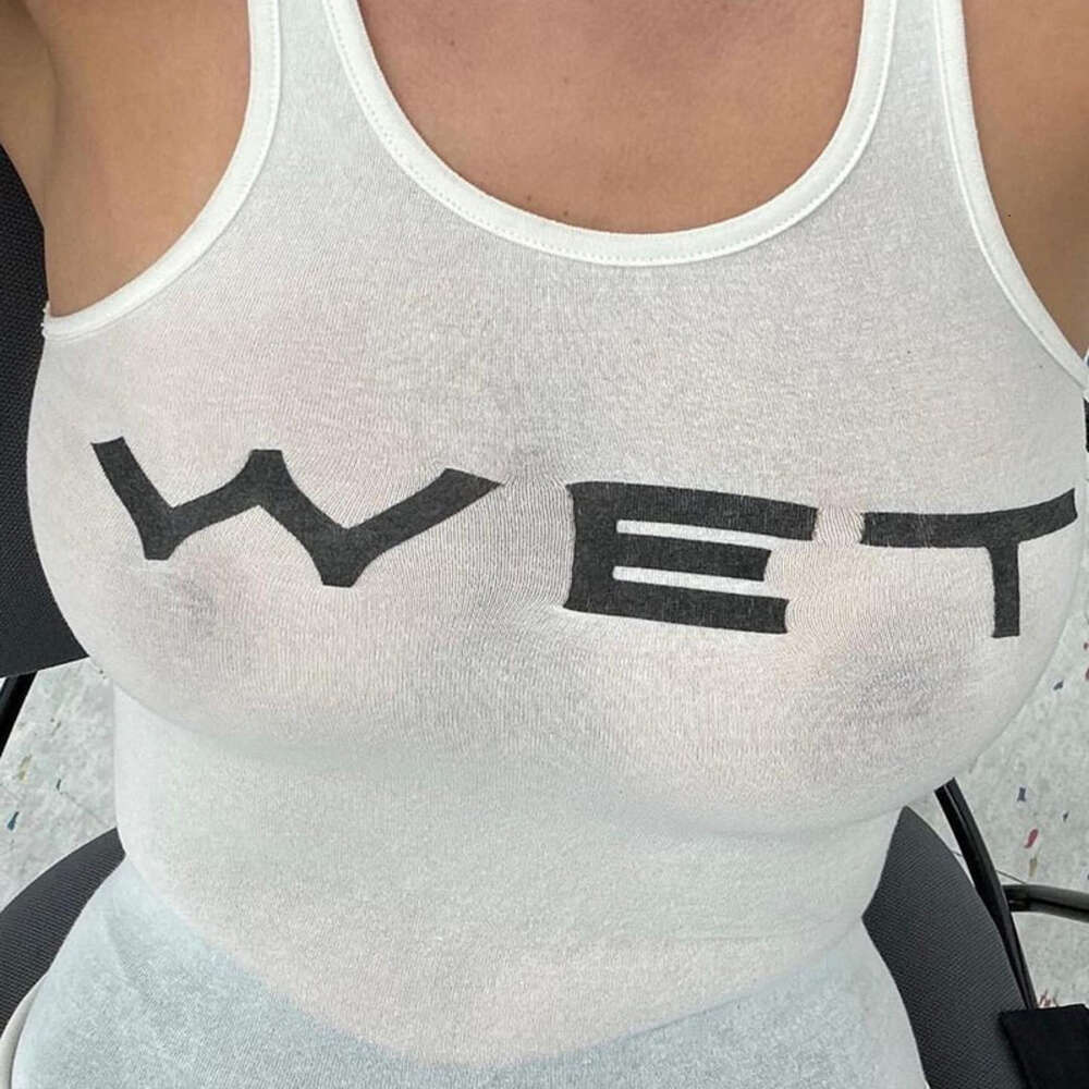 Designer Women Tank Top Sexy Lady Vest Wet Prined Crop Tops Street Leisure Womens Clothes 2024 Summer New Letter Slim Fit Tanks top Batch Night Club