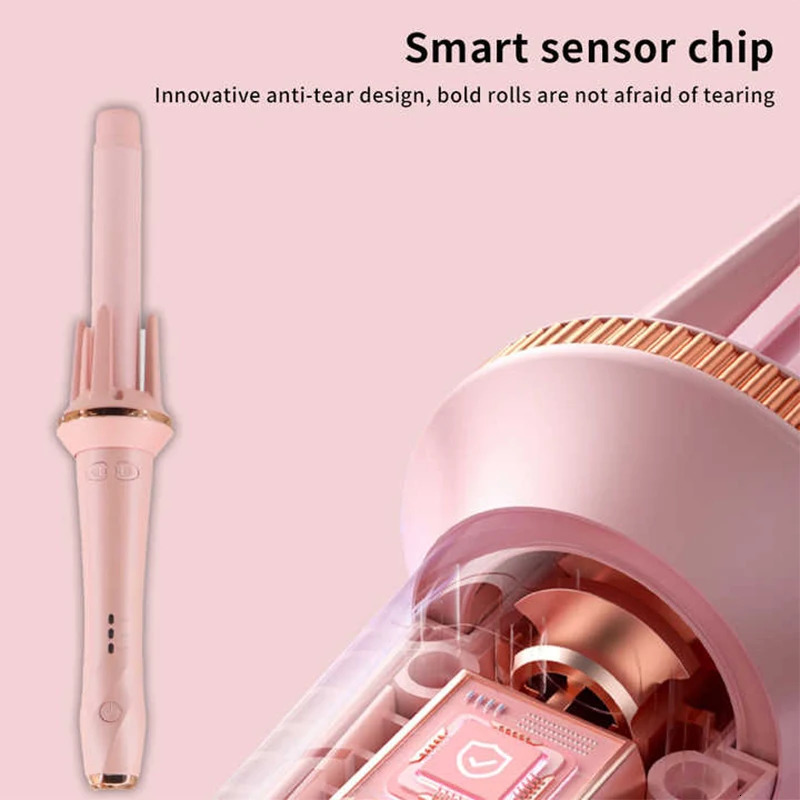 Automatic Rotating Hair Curler Stick Large Wave Curling Iron Tongs Temperature Adjustable Anion Fast Heating Styling Curlers 240530