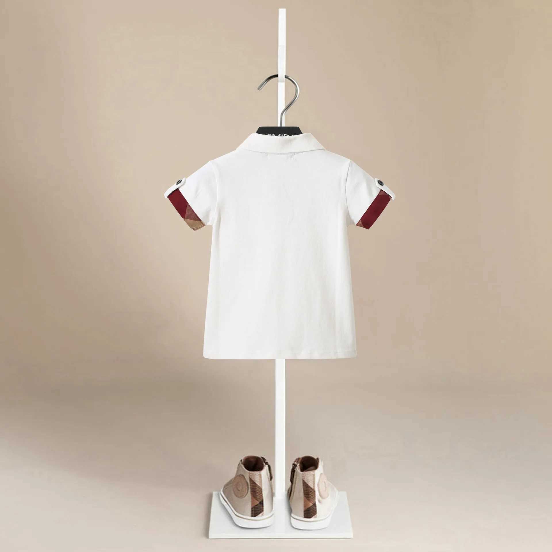 Polos Polos Design Summer Boys Shirt Fashion Childrens Short Seven Piece T-shirt Striped Childrens Cotton Clothing 1-9 Year Old Boys Top Direct Shippi