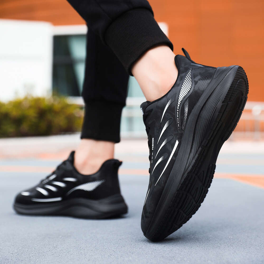 Men's Spring Trendy Fashionable Youth Sports Shoes, Large Size 45, Cold Adhesive Outdoor Running And Leisure Shoes