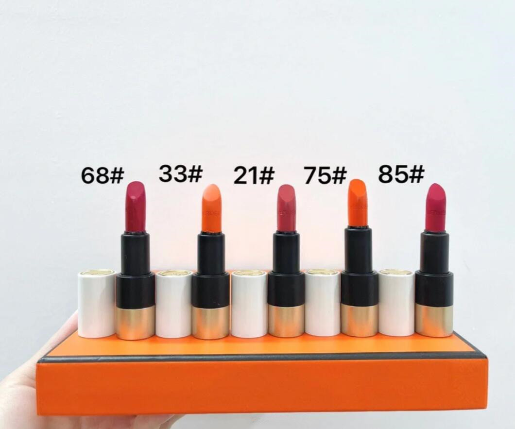 Famous brand lipstick 5 color 21/33/75/68/85 1.5g fashion gift set box travel portable pack fast delivery