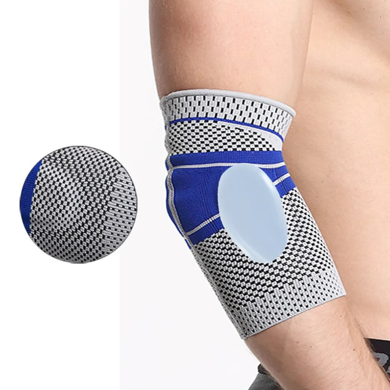 Zooboo Silicone Elbow Pads Tennis Sports Baskeball Volleyball Support Pressure Arm Sleeve Crossfit Weightlifting Brace 240522