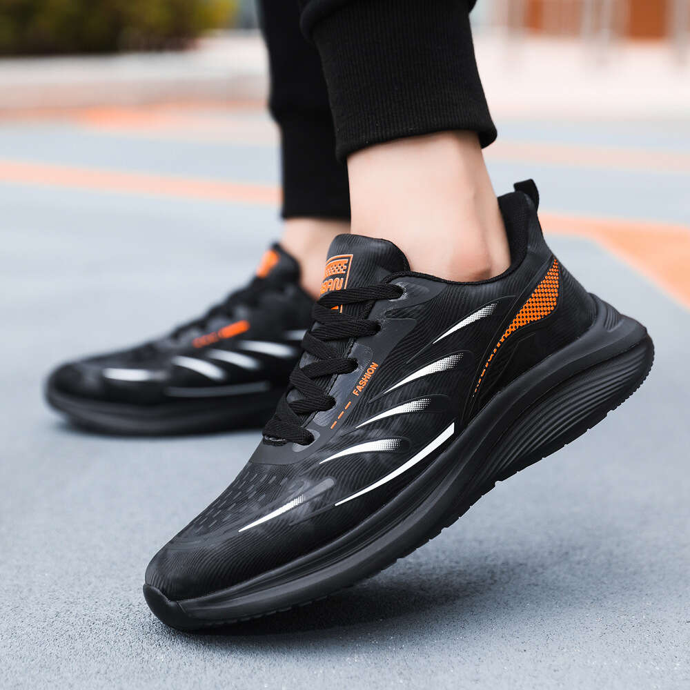 Men's Spring Trendy Fashionable Youth Sports Shoes, Large Size 45, Cold Adhesive Outdoor Running And Leisure Shoes