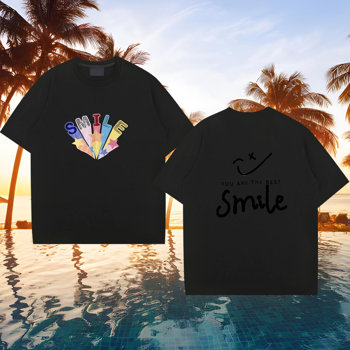 2024 New T-Shirts DIY Logo Tshirts Street wear Hip Hop Breathable Short Sleeve Loose Fit Wear