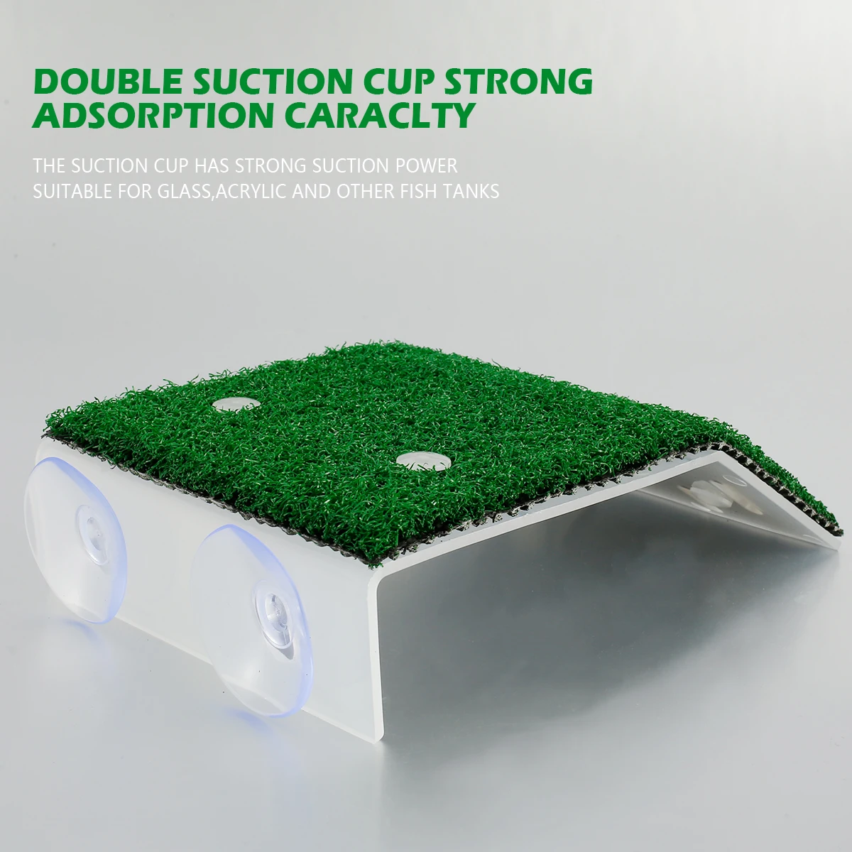 Aquarium Turtle Climbing Platform Fish Tank Simulation Lawn Turtle Resting Terrace Suction Cup Floating Tortoise Ramp Ladder