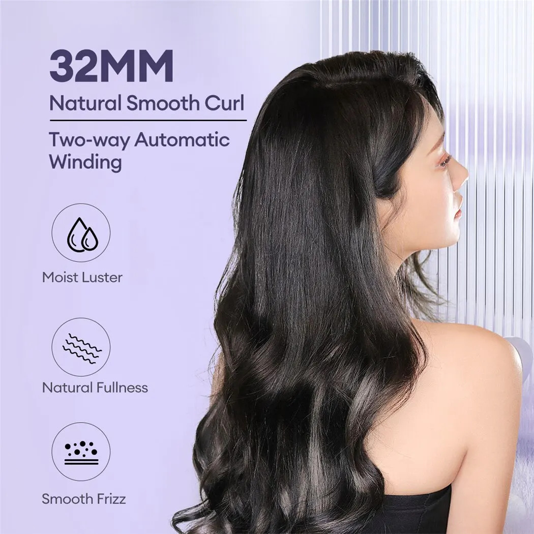 CkeyiN Automatic Hair Curler 32MM Auto Rotating Ceramic Hair Roller Professional Curling Iron Curling Wand Hair Waver 240530