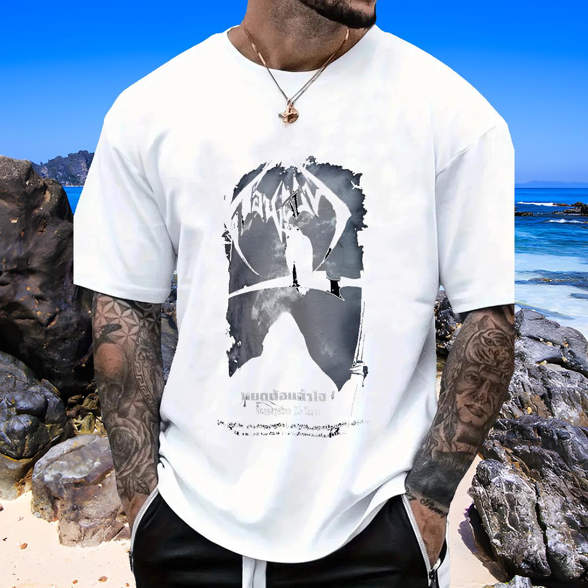 Brand T shirt Oversized Men Tees Outdoor Cotton Breathable Short Sleeve Popular Tees