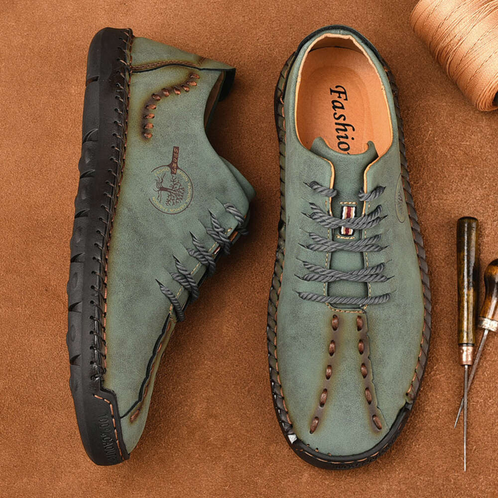 Ddmysports Australian New Casual Leather Shoes Men S Fashion Andsewn Lace Up Large Size Breathable Lazy OUTDOOR