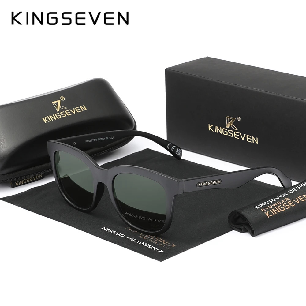KINGSEVEN Full Frame Sunglasses Men's Outdoor Polarized UV400 Eye Glasses Fashion HD Mirror Lens TR90 Women Driving Eyewear 240528