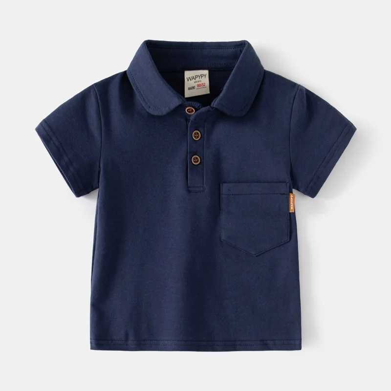 Polos Polos Summer boys T-shirt boys seven polo shirts solid color T-shirt boys top WX5.29