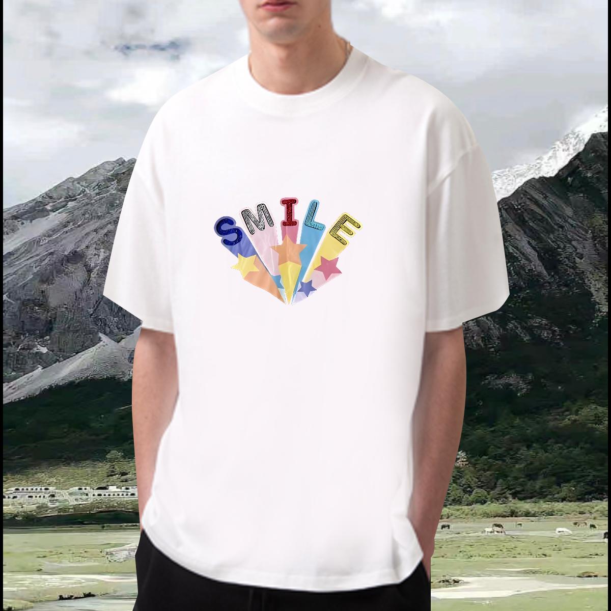 2024 Summer Men T Shirts Custom Print Oversized Couples T Shirts Outdoor 180g Cotton Loose Fit Tshirts