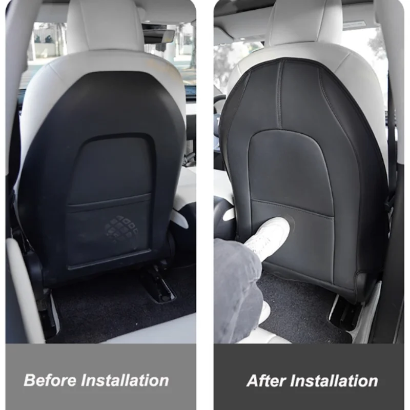 For Tesla Model3 Y 3+ Highland 2024 Seat Anti Dirty Pad Leather Rear Backrest Half Pack Protective Pad Car Interior Accessories