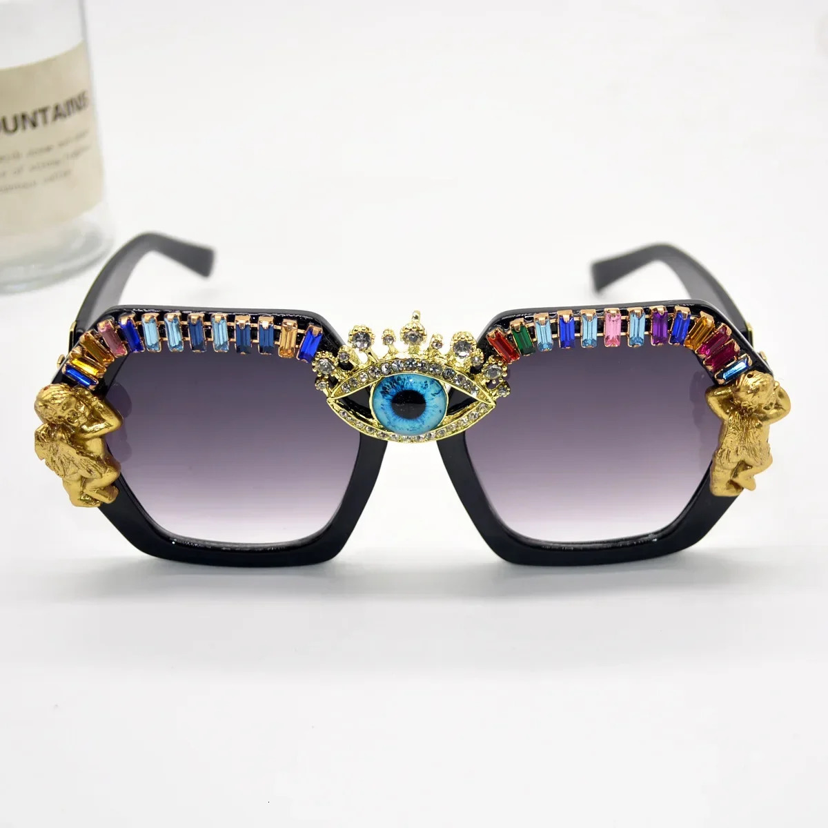 DIY Baroque Sunglasses Womens Handmade Lentes Oculos Gafas De Sol Unique Ladies Diamond Sun Glasses Mujer UV400 240530