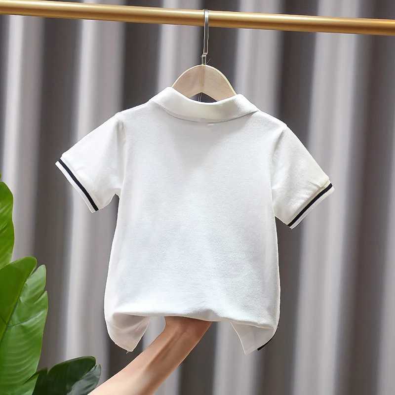 Polos Summer Boys Shirt Childrens Short Seven Piece T-shirt Patch Work White Polo Shirt 2-10 Year Old Boys Designer Clothing WX5.29
