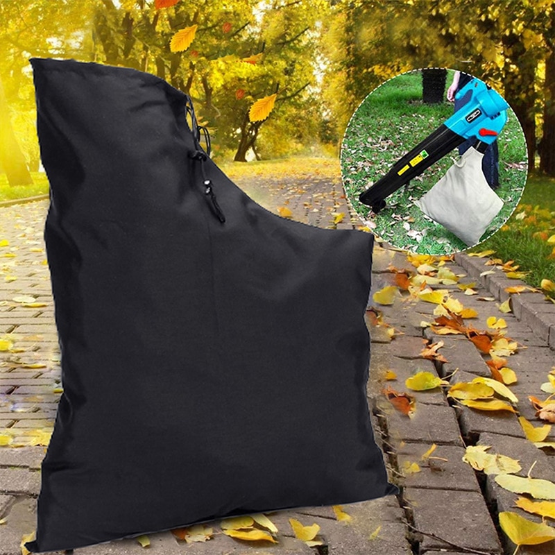 1pcs Leaf Blower Vacuum Solid Zippered Bag 44*60cm Black Vacuum Bag Waterproof Leaf Dust Storage Outdoor Gardening Tools