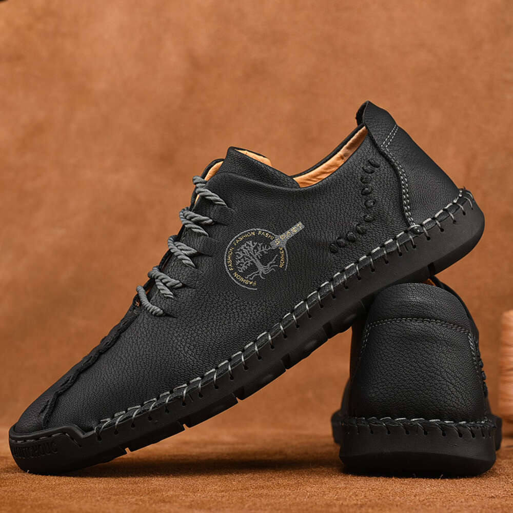 Ddmysports Australian New Casual Leather Shoes Men S Fashion Andsewn Lace Up Large Size Breathable Lazy OUTDOOR