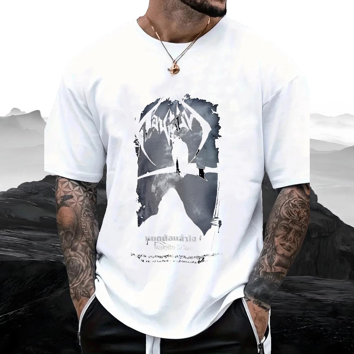 Brand Man T Shirts Cartoon Print Men Tshirts Street 180g Cotton Comfortable Tops