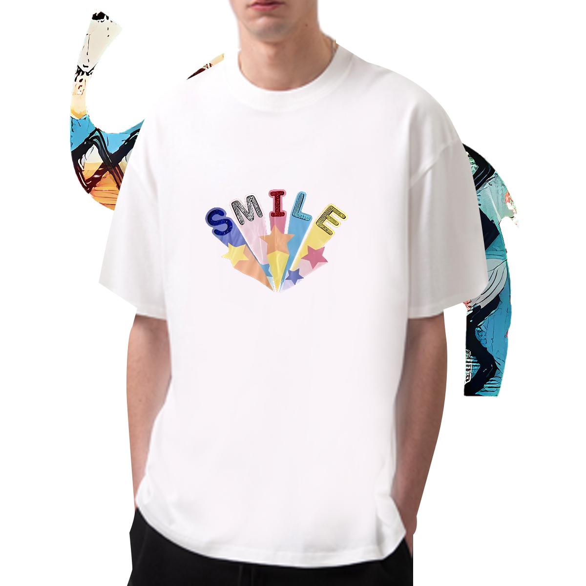 Wholesale Man T Shirts Oversized Couples T Shirts Street O-Neck Short Sleeve Cotton Comfortable Wear