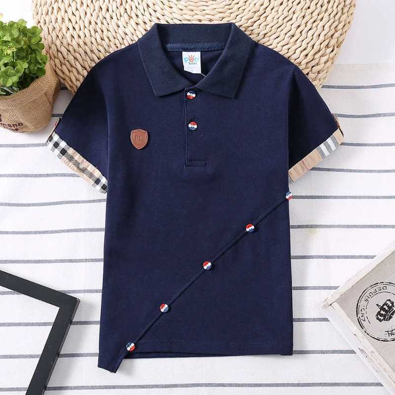 Polos Polos 2022 New Childrens Polo Shirt Solid Childrens Polo Shirt Korean Fashion Boys Designer Clothing School Uniform 2-14 Years WX5.29