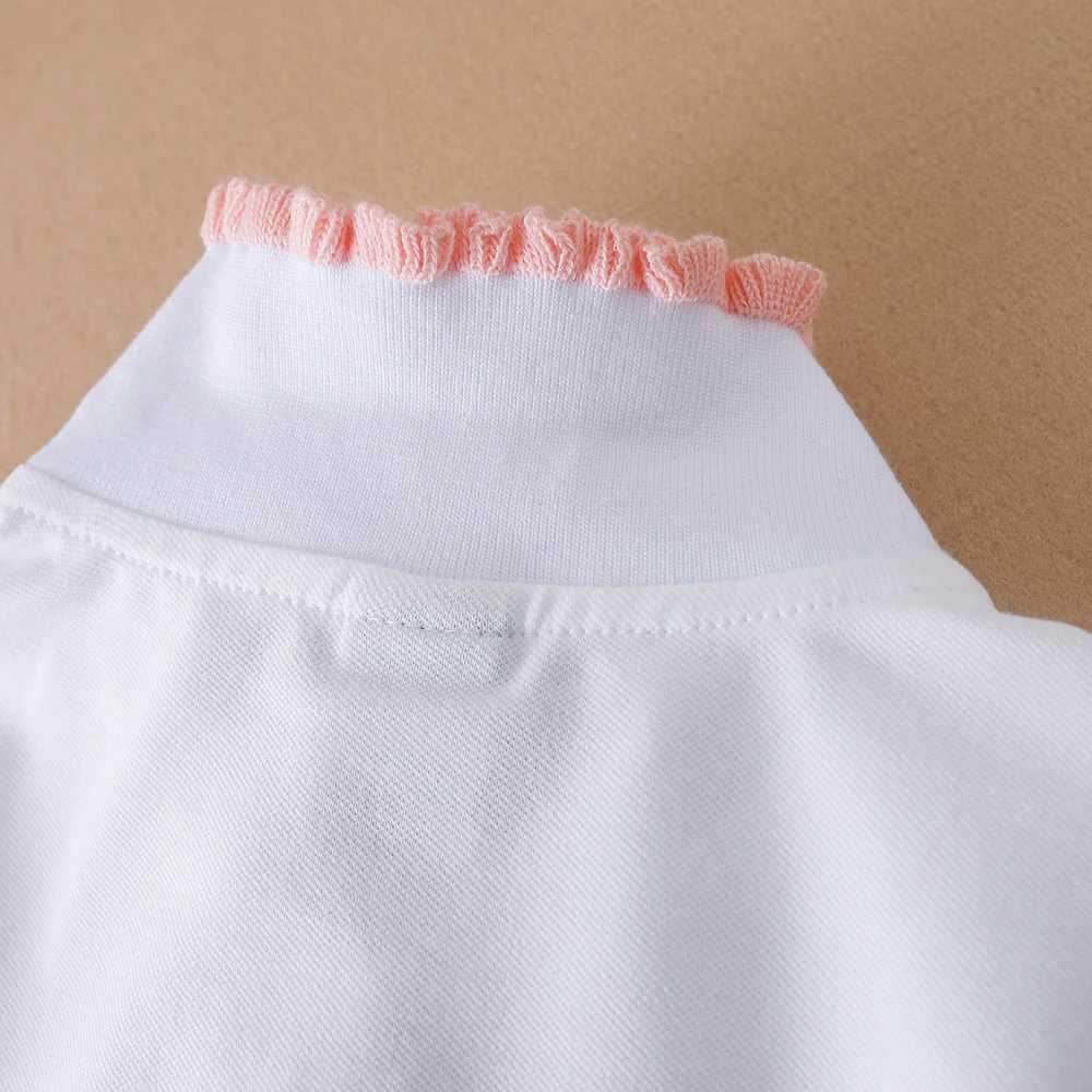 Polos Polos 3-12 year old girl polo summer childrens short sleeved seven piece T-shirt 2023 new childrens lapel baby cotton top WX5.29