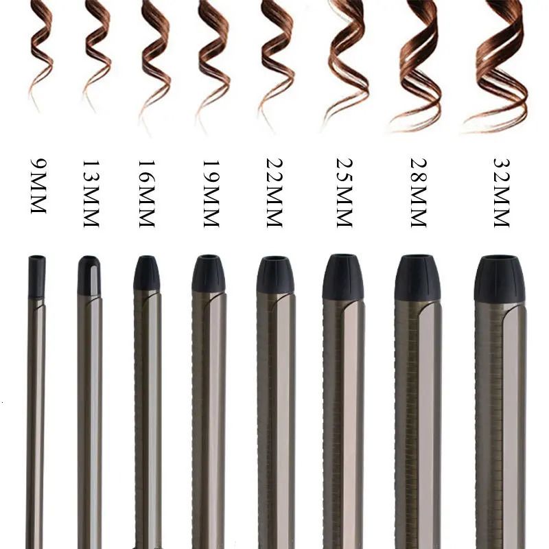 Rotating Curling Iron Professional Ceramic Hair Curler Wand LED Wand Curlers Hair Styling Tools 240V EU Socket 240530