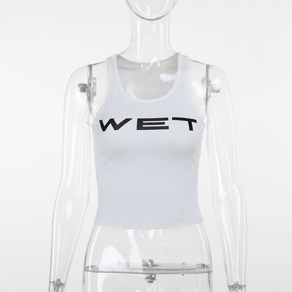 Designer Women Tank Top Sexy Lady Vest Wet Prined Crop Tops Street Leisure Womens Clothes 2024 Summer New Letter Slim Fit Tanks top Batch Night Club