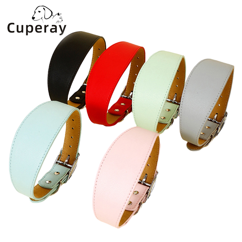 PU Pet Collar Adjustable Dog Collar Widened Design Strong and Durable for Medium and Large Dogs Outdoor Training Pet Accessories