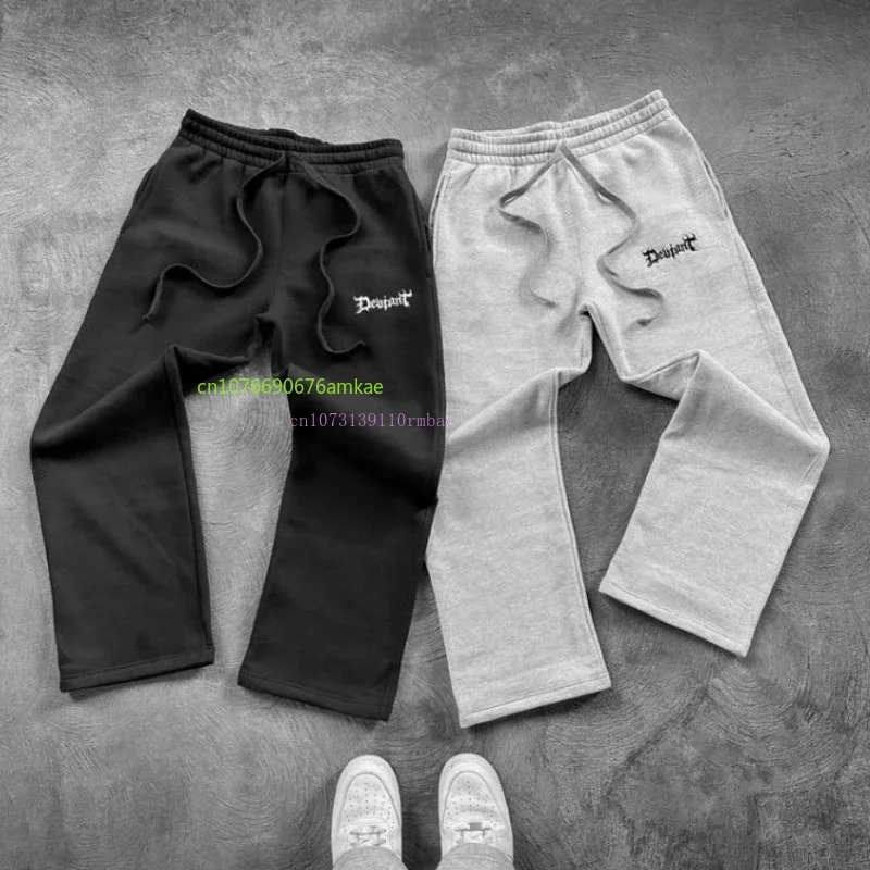 Black Casual Pants Men and Women Ins Letters Printed Cotton Y2k Hundred Sports Pants Street Style Loose Comfortable Pants 240518