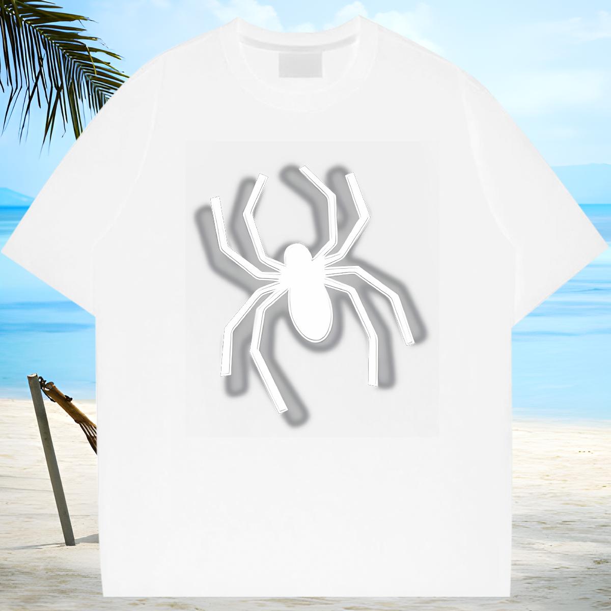 Fashion Mens T Shirts Big Spider Printing Breathable Short Sleeve Beach Men Tshirts Customized Print Unisex Top Tees