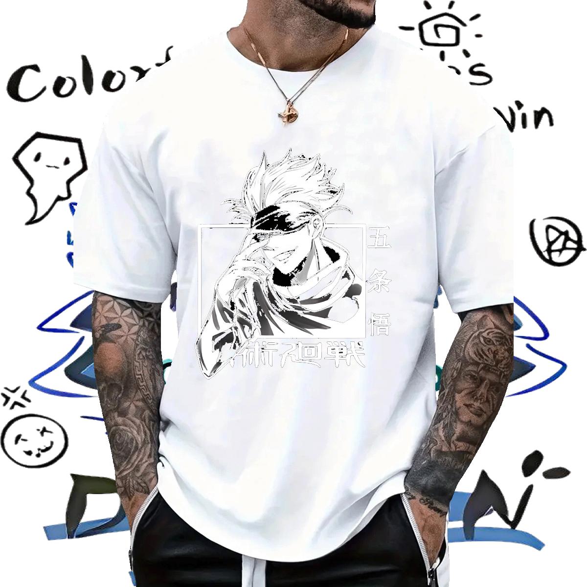 2024 Summer Men T Shirts Black White Men Clothes T-Shirt Beach Short sleeve Cotton Soft Loose Tee Shirt