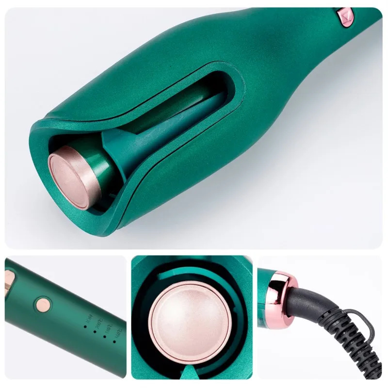 Hair Curler Button Curling Iron Negative ion Ceramic Rotating Wave Magic Hair Roller Spin Wand Hair Styling Tool 240530
